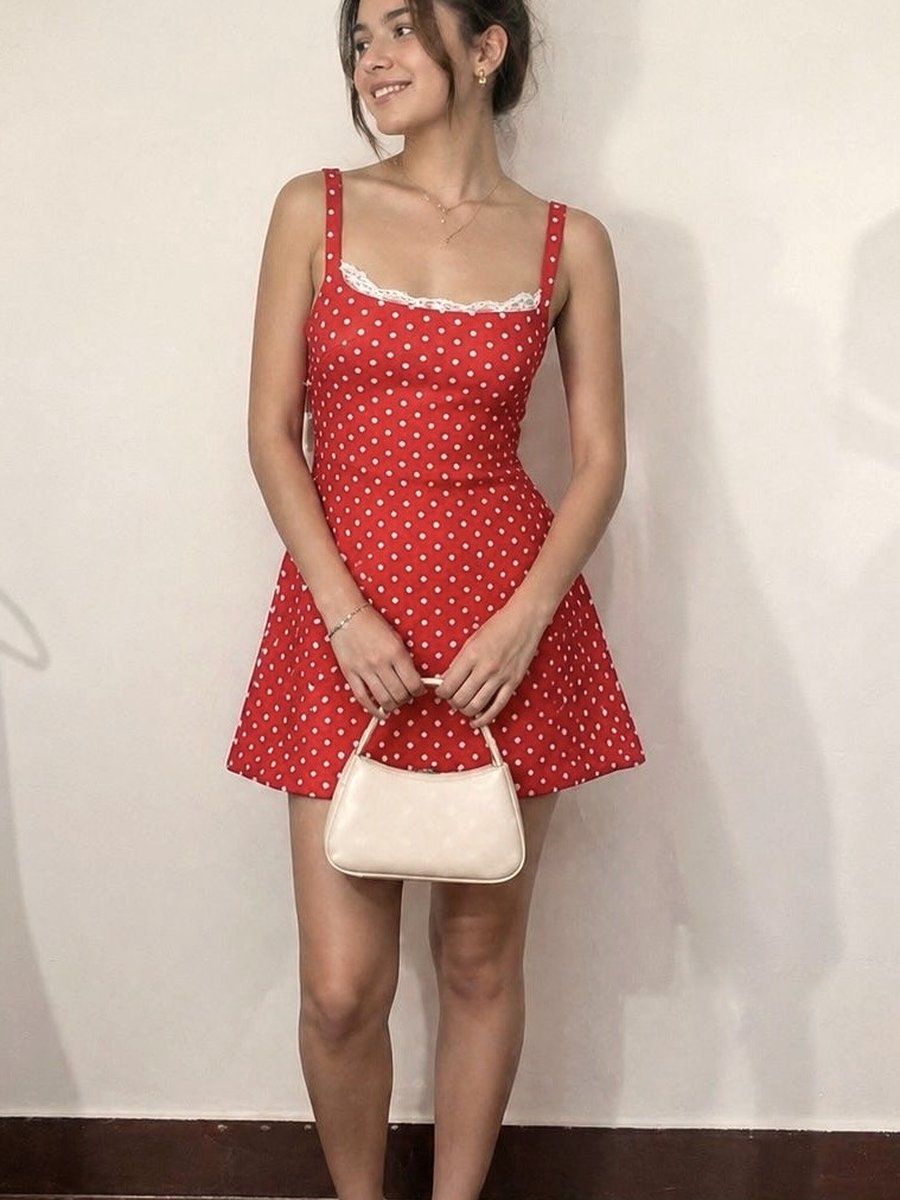 Red polka dress from Found by Unfound